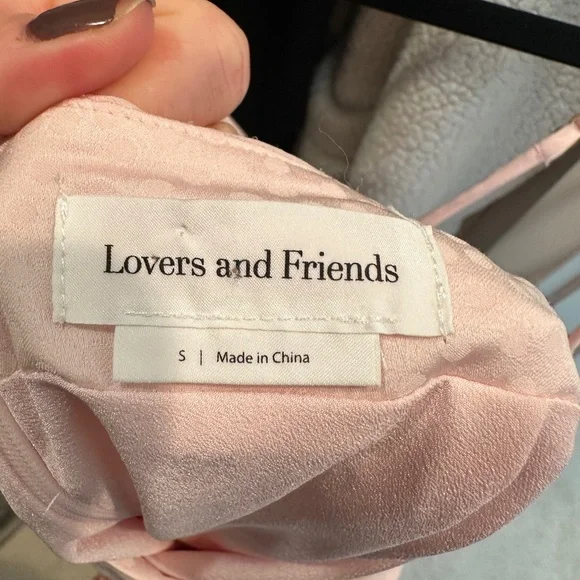 Lovers + Friends Massie Gown Blush Pink Revolve Maxi Dress Strappy Crisscross S - Picture 14 of 16